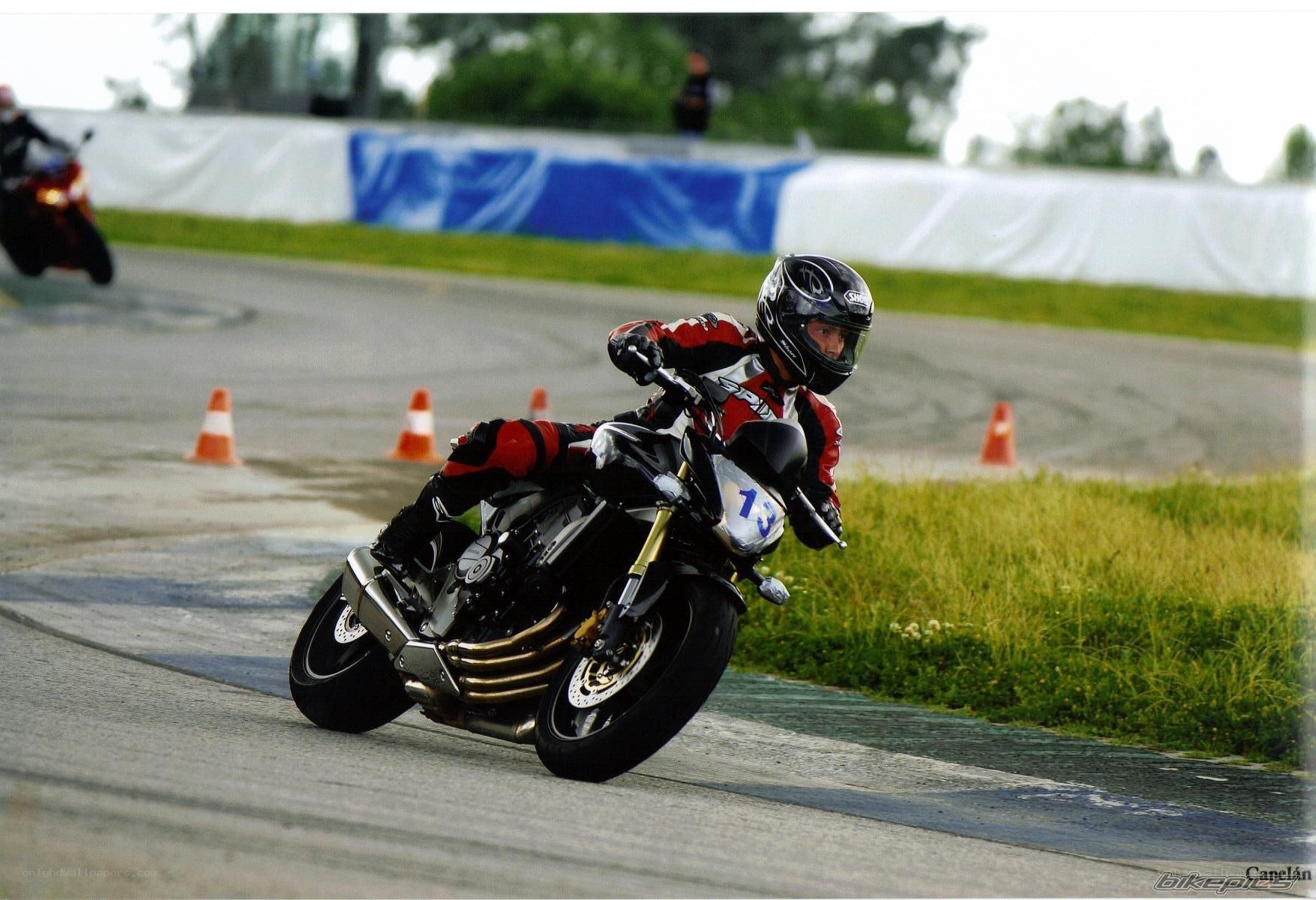 Motorcycle racer on a track