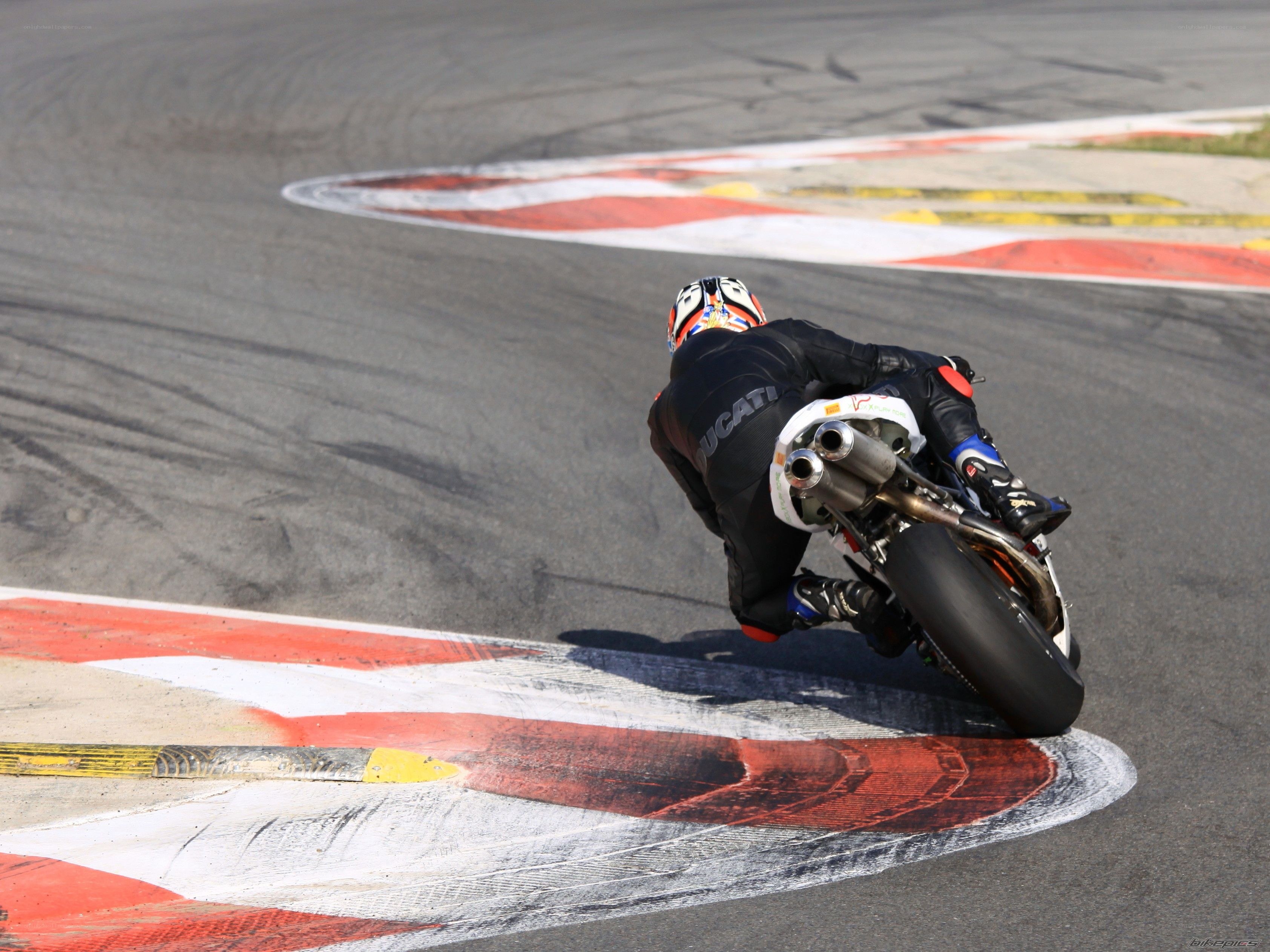 Motorcycle racer on a track