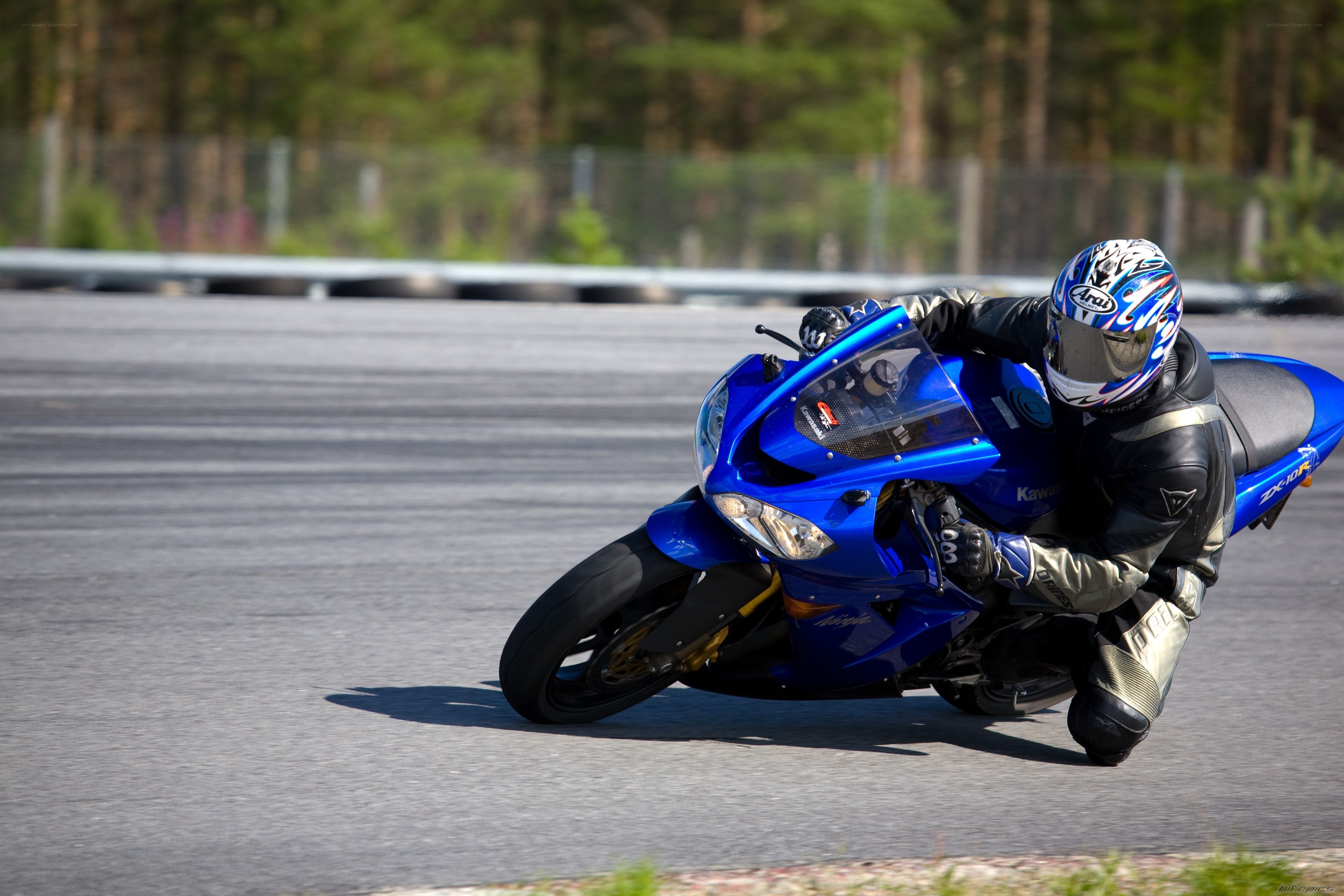 Motorcycle racer on a track