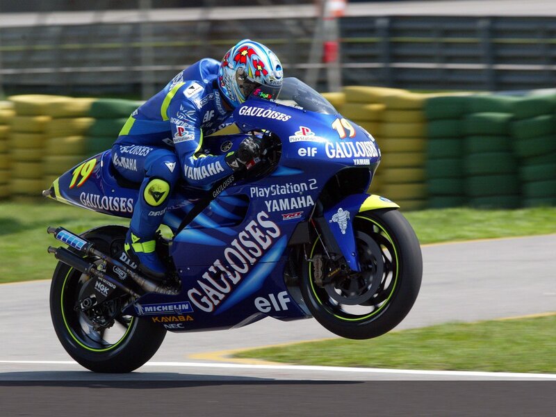 Motorcycle racer on a track
