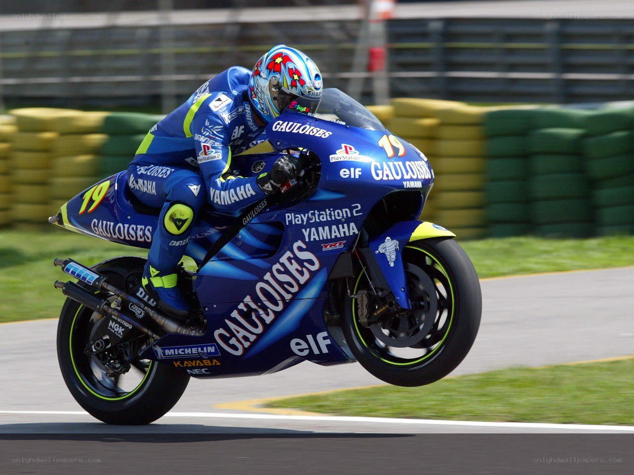 Motorcycle racer on a track