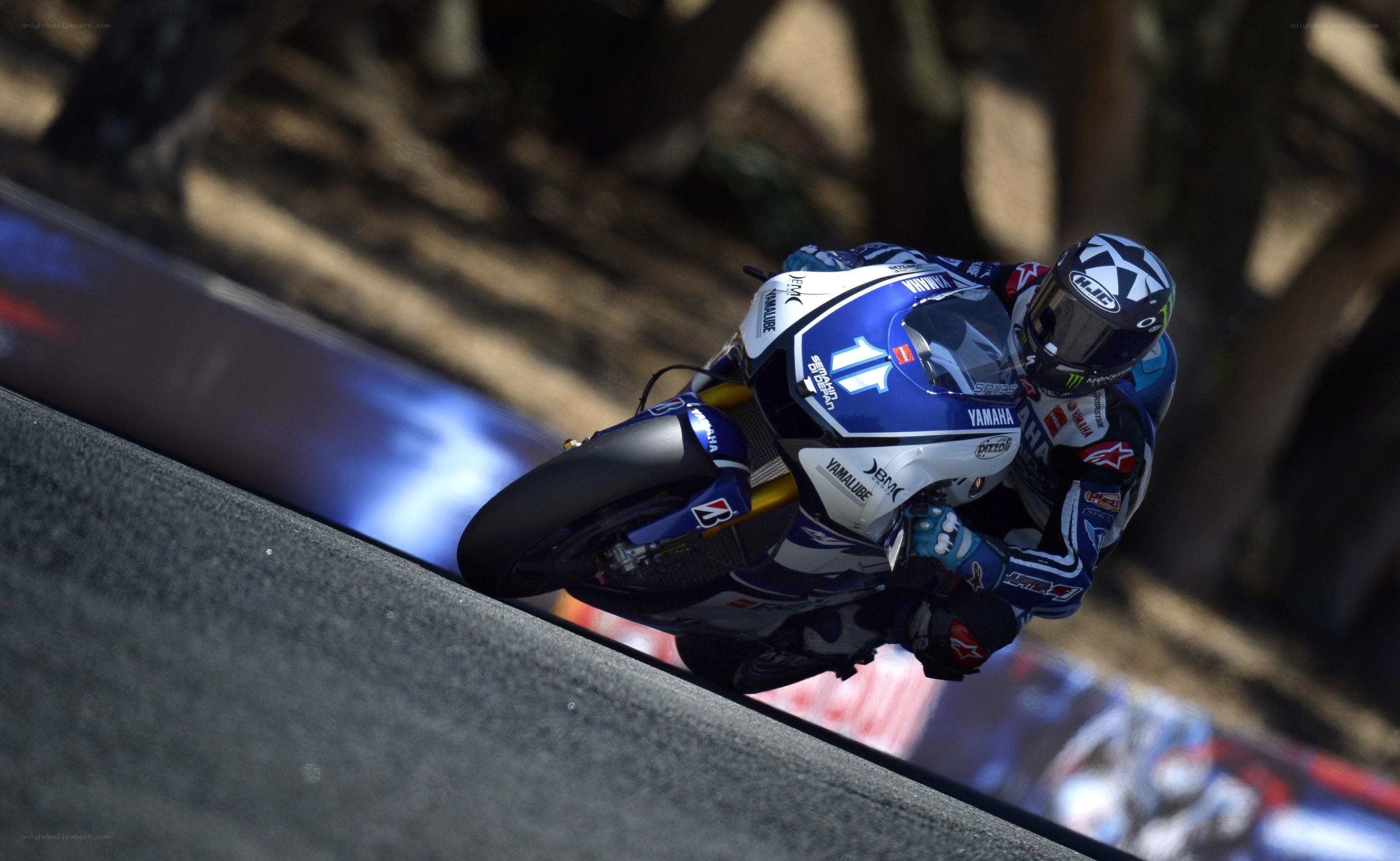Motorcycle racer on a turn