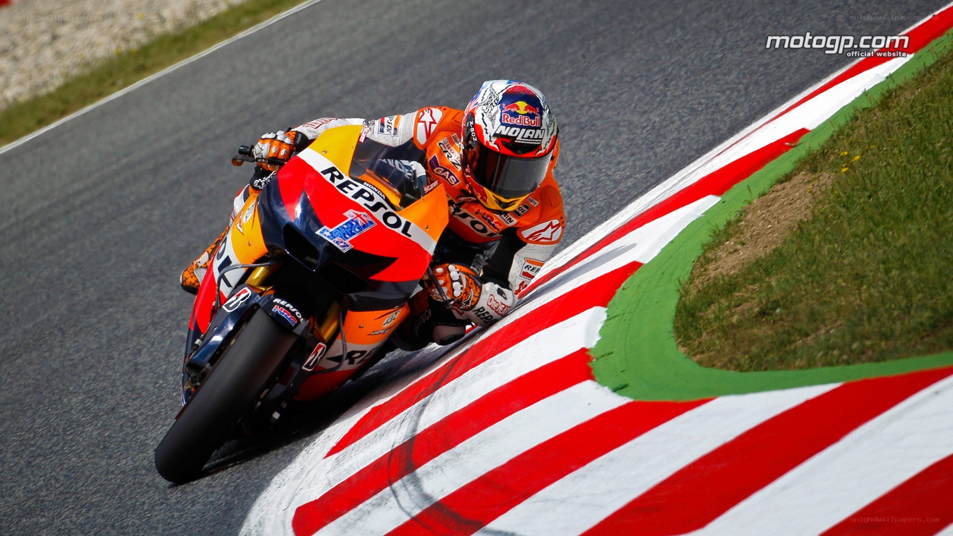 Motorcycle racer on a turn