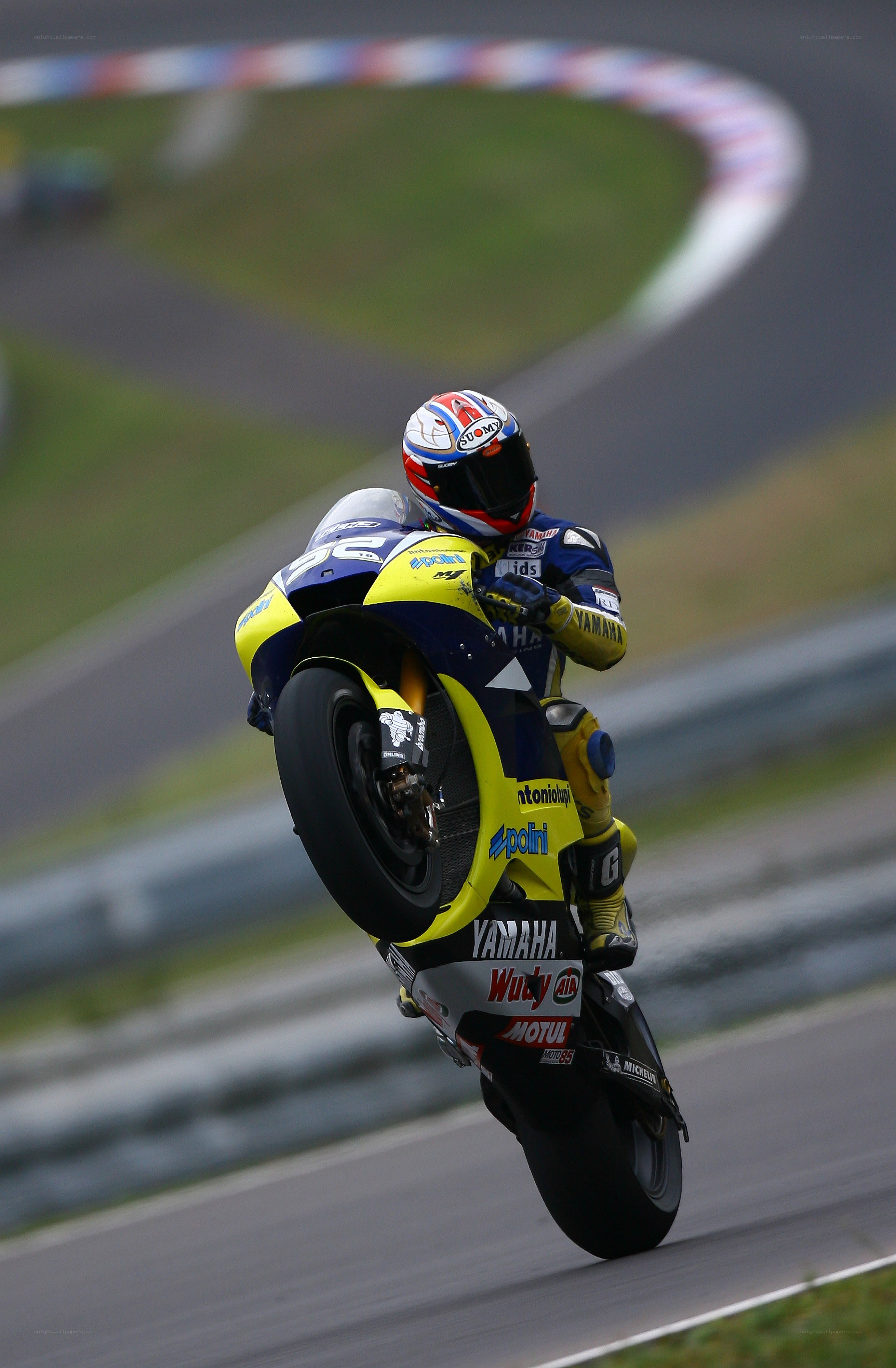 Motorcycle racer on a turn