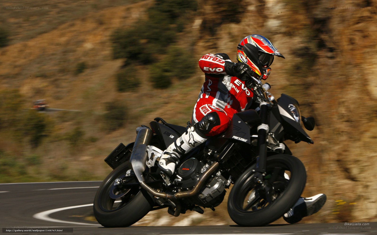 motorcycle racer on a winding road