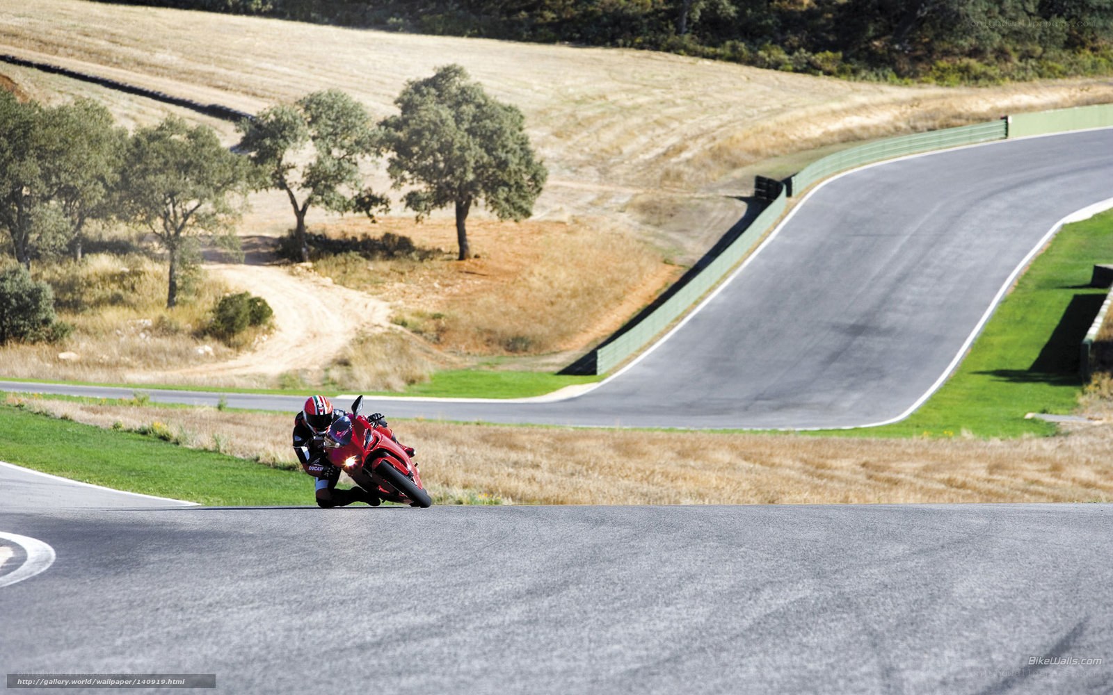Motorcycle racer on a winding track