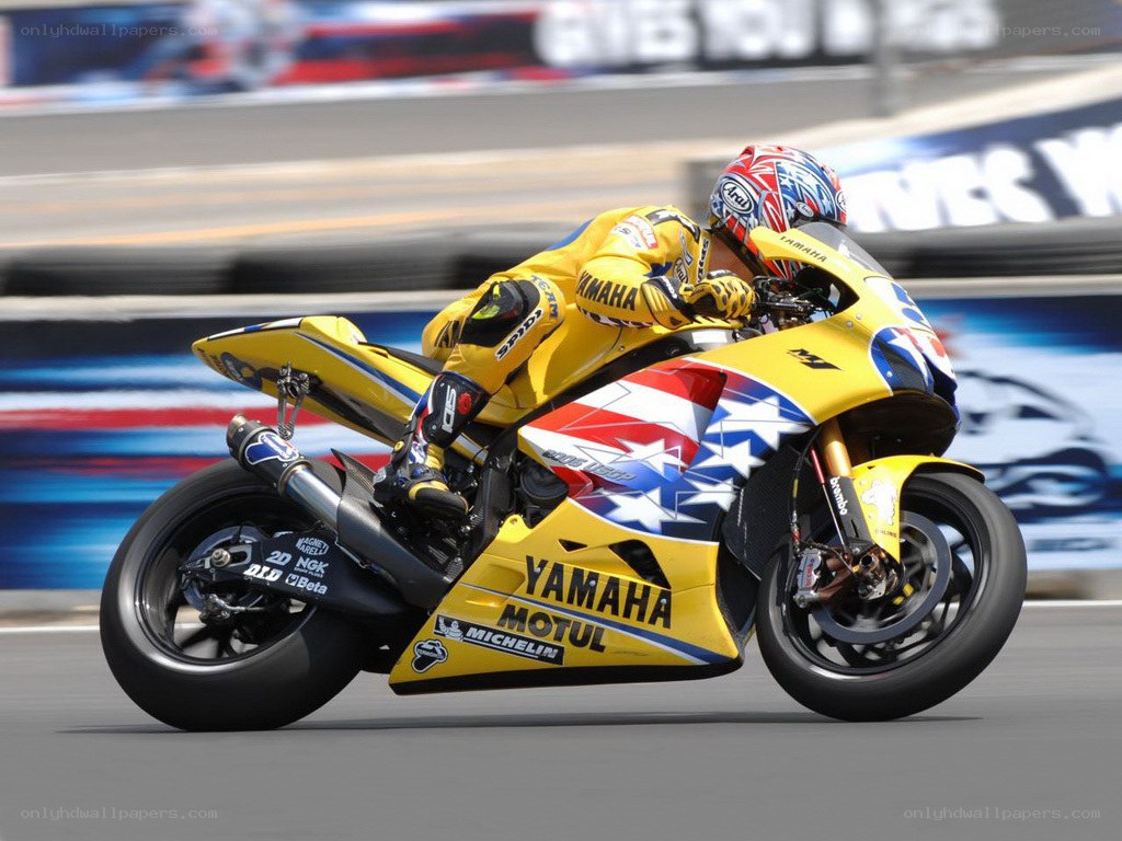 Motorcycle racer on a Yamaha