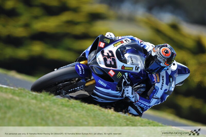 Motorcycle racer on a Yamaha bike
