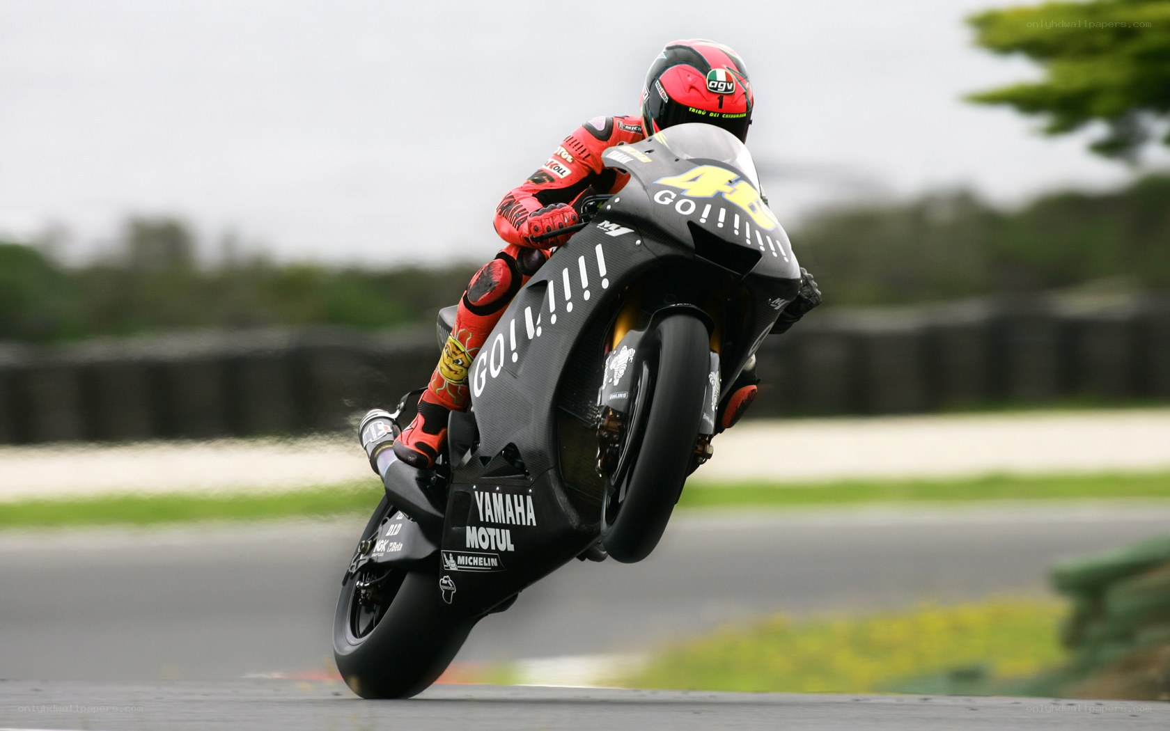 Motorcycle racer on a Yamaha