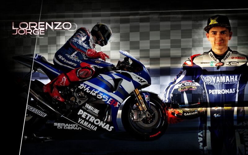 Motorcycle Racer on Bike — Blue, Dramatic, Digital Art