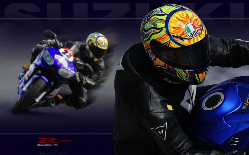 Motorcycle Racer on Bike — Blue, Dynamic, Photograph