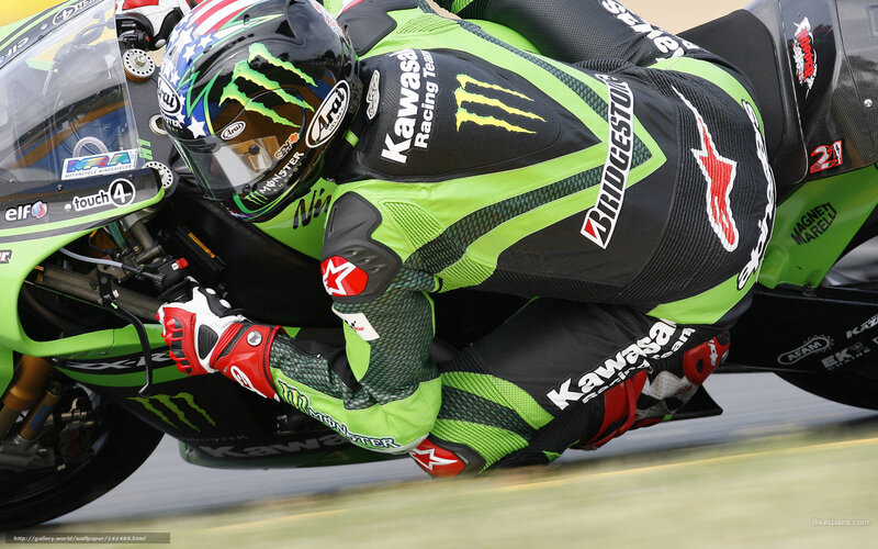 Motorcycle Racer on Bike — Green, Dynamic