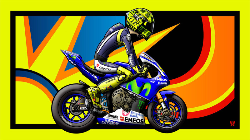 Motorcycle Racer on Bike — Yellow