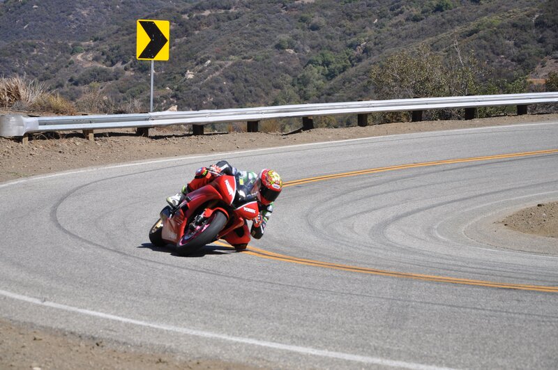 Motorcycle Racer on Curve