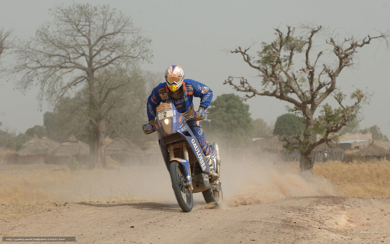 Motorcycle Racer on Dirt — Blue, Action