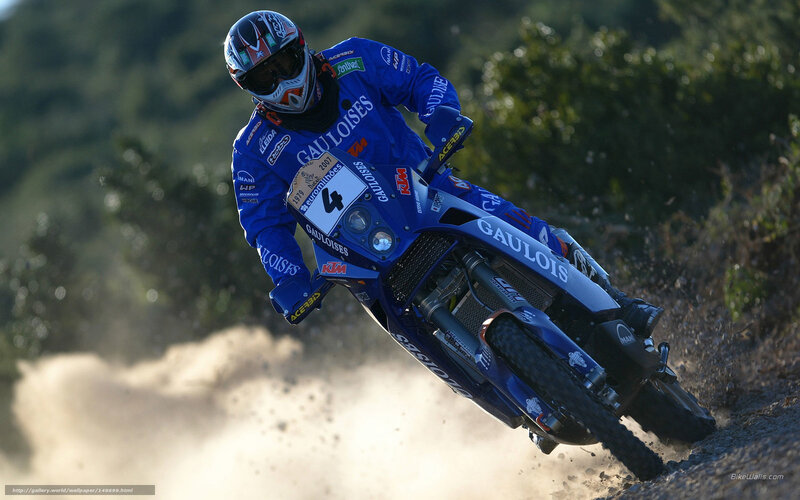 Motorcycle Racer on Dirt — Blue, Dynamic