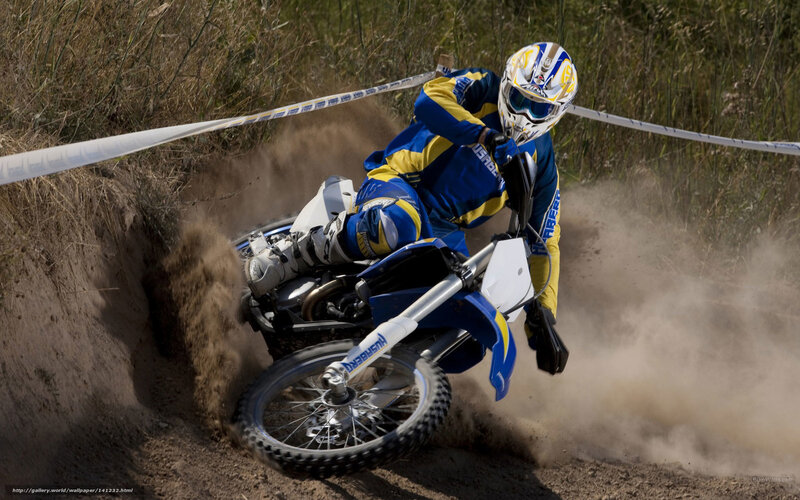 Motorcycle Racer on Dirt — Blue