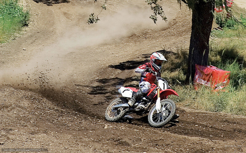 Motorcycle Racer on Dirt — Brown, Dynamic, Afternoon