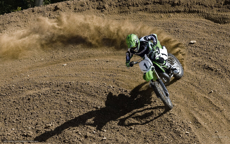 Motorcycle Racer on Dirt — Brown, Dynamic
