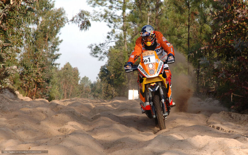 Motorcycle Racer on Dirt — Orange, Action