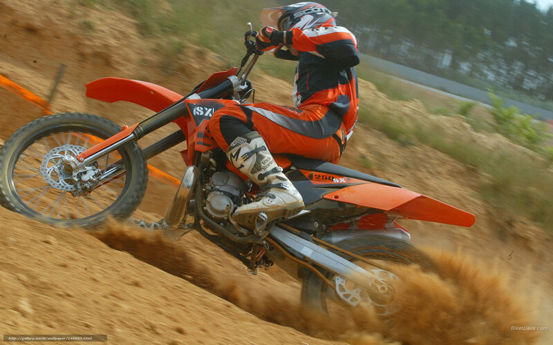 Motorcycle Racer on Dirt — Orange, Dynamic, Photograph