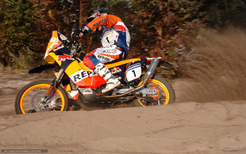 Motorcycle Racer on Dirt — Orange