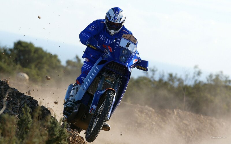 motorcycle racer on dirt track