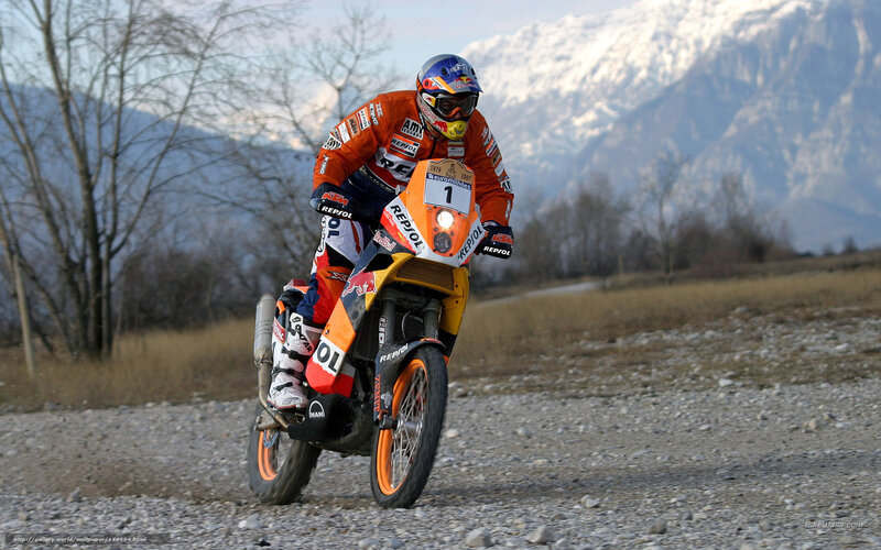 motorcycle racer on gravel