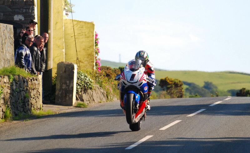 Motorcycle Racer on Road — Blue