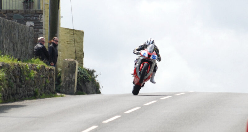 Motorcycle Racer on Road — Gray, Dynamic