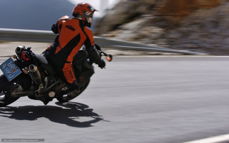 Motorcycle Racer on Road — Orange, Dynamic