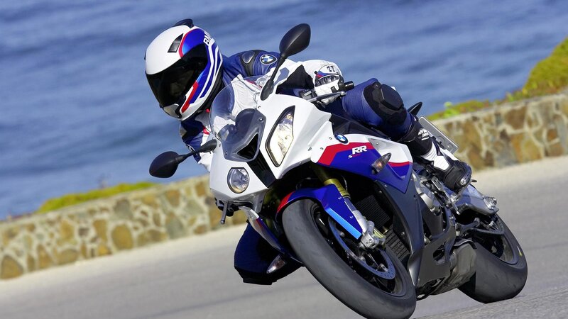 Motorcycle Racer on Road — White