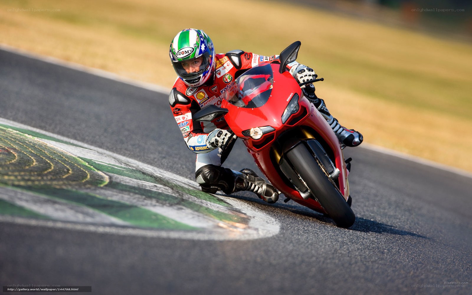 Motorcycle racer on track