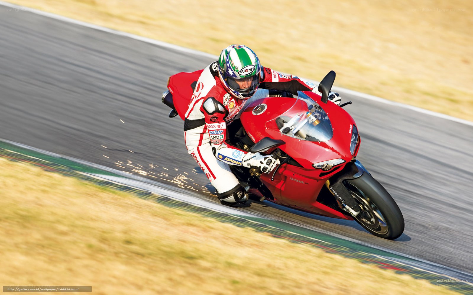 Motorcycle racer on track