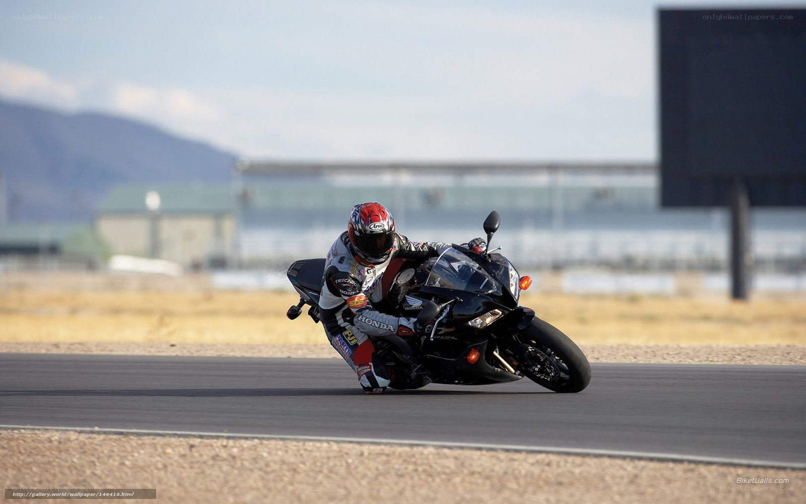 Motorcycle racer on track