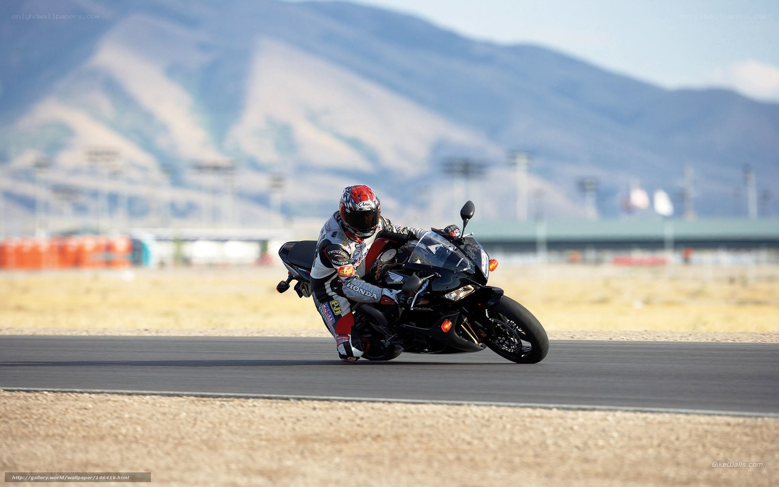 Motorcycle racer on track