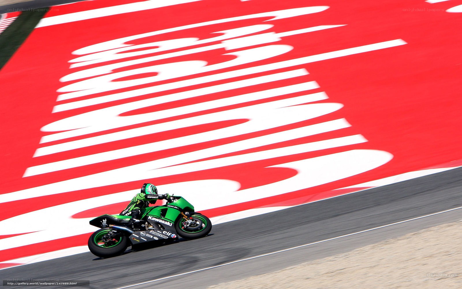 Motorcycle racer on track