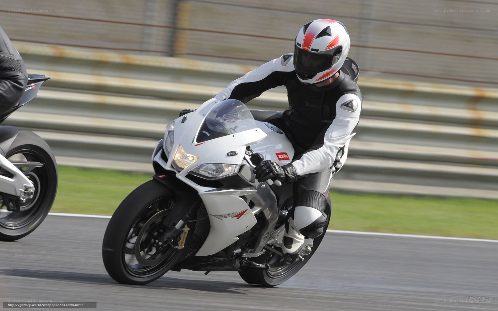 Motorcycle racer on track