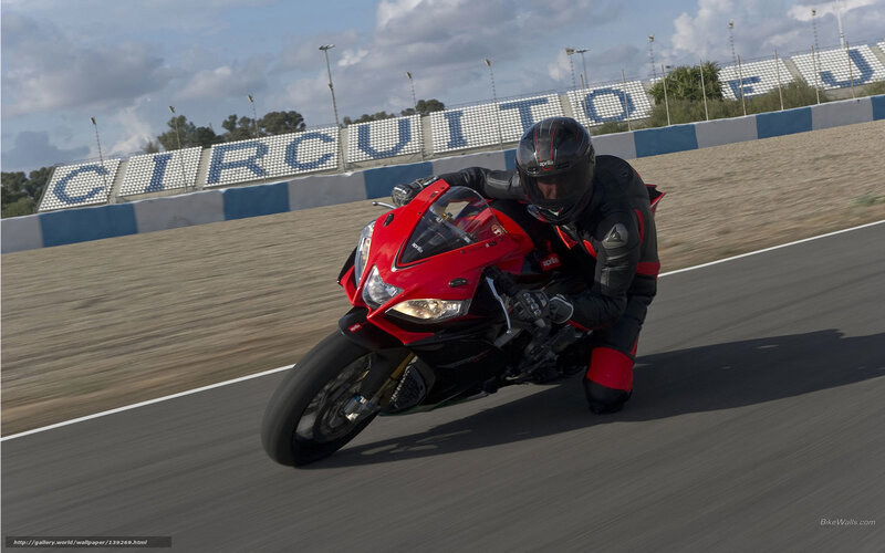 Motorcycle racer on track