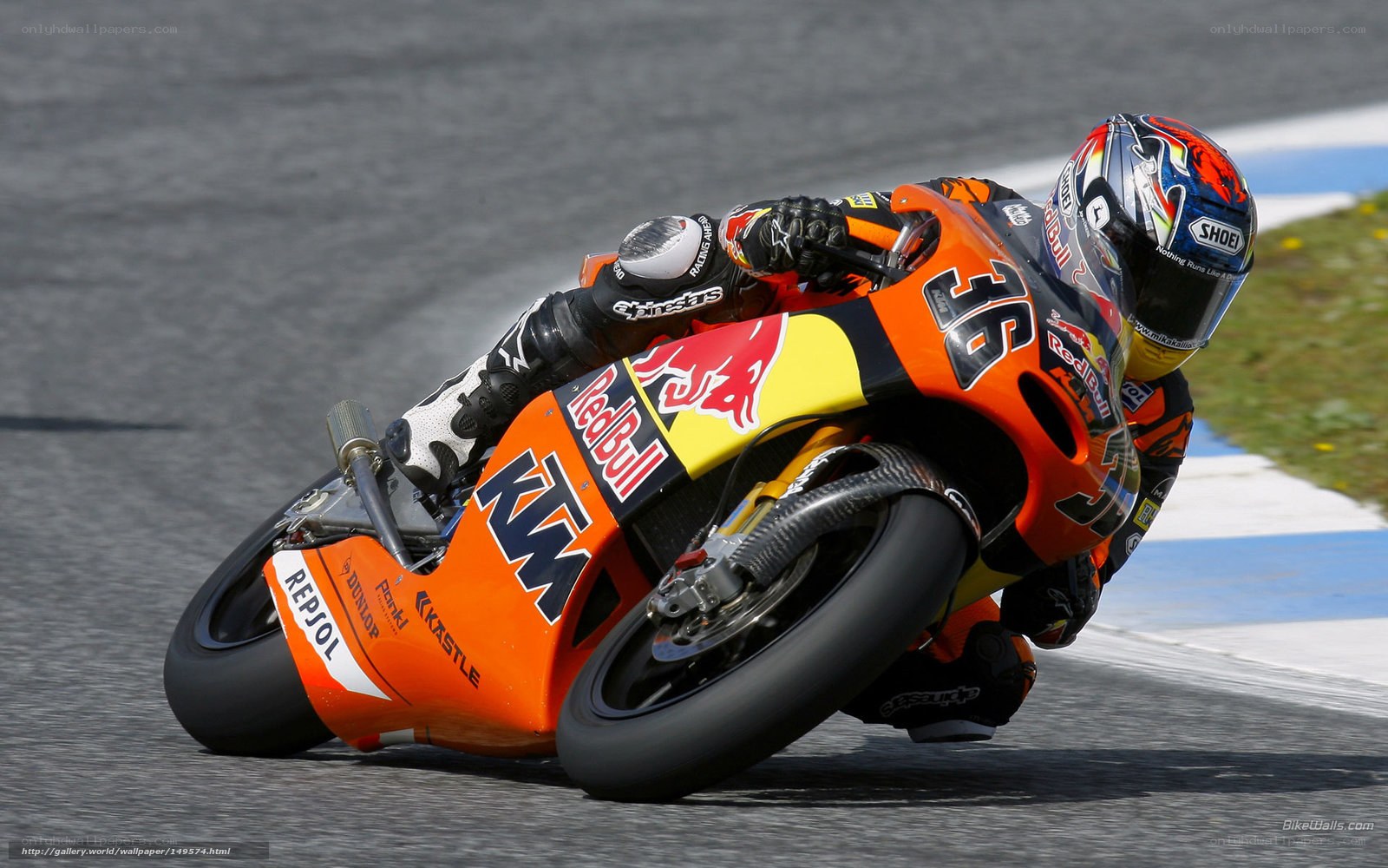 Motorcycle racer on track