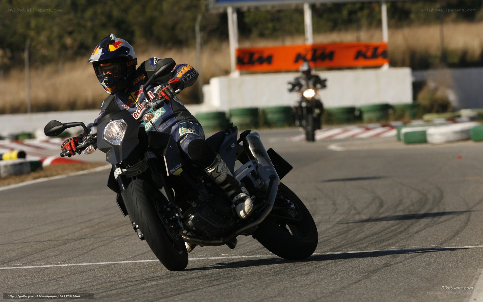 Motorcycle racer on track