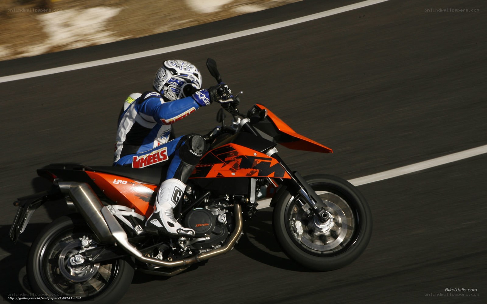 Motorcycle racer on track