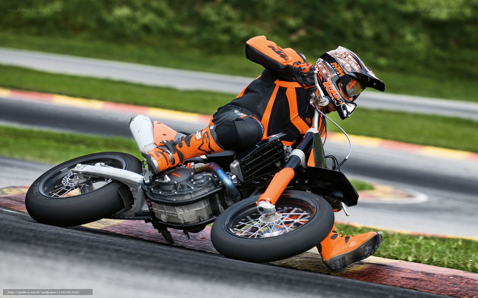 Motorcycle racer on track