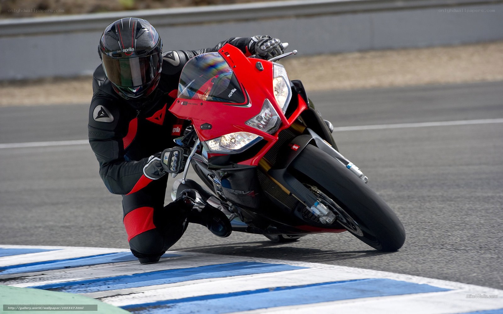 Motorcycle racer on track