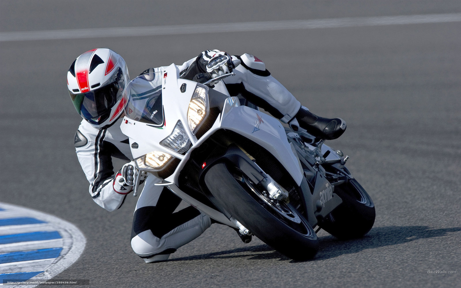 Motorcycle racer on track