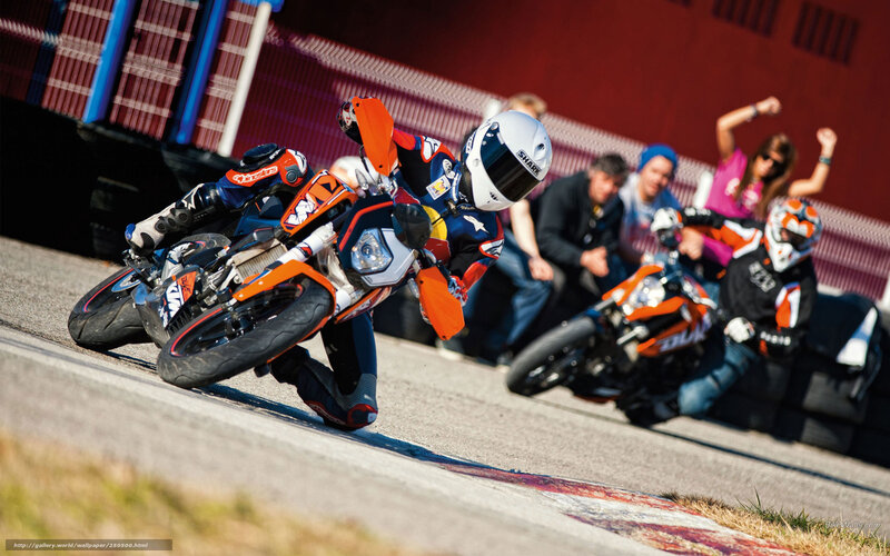Motorcycle racer on track