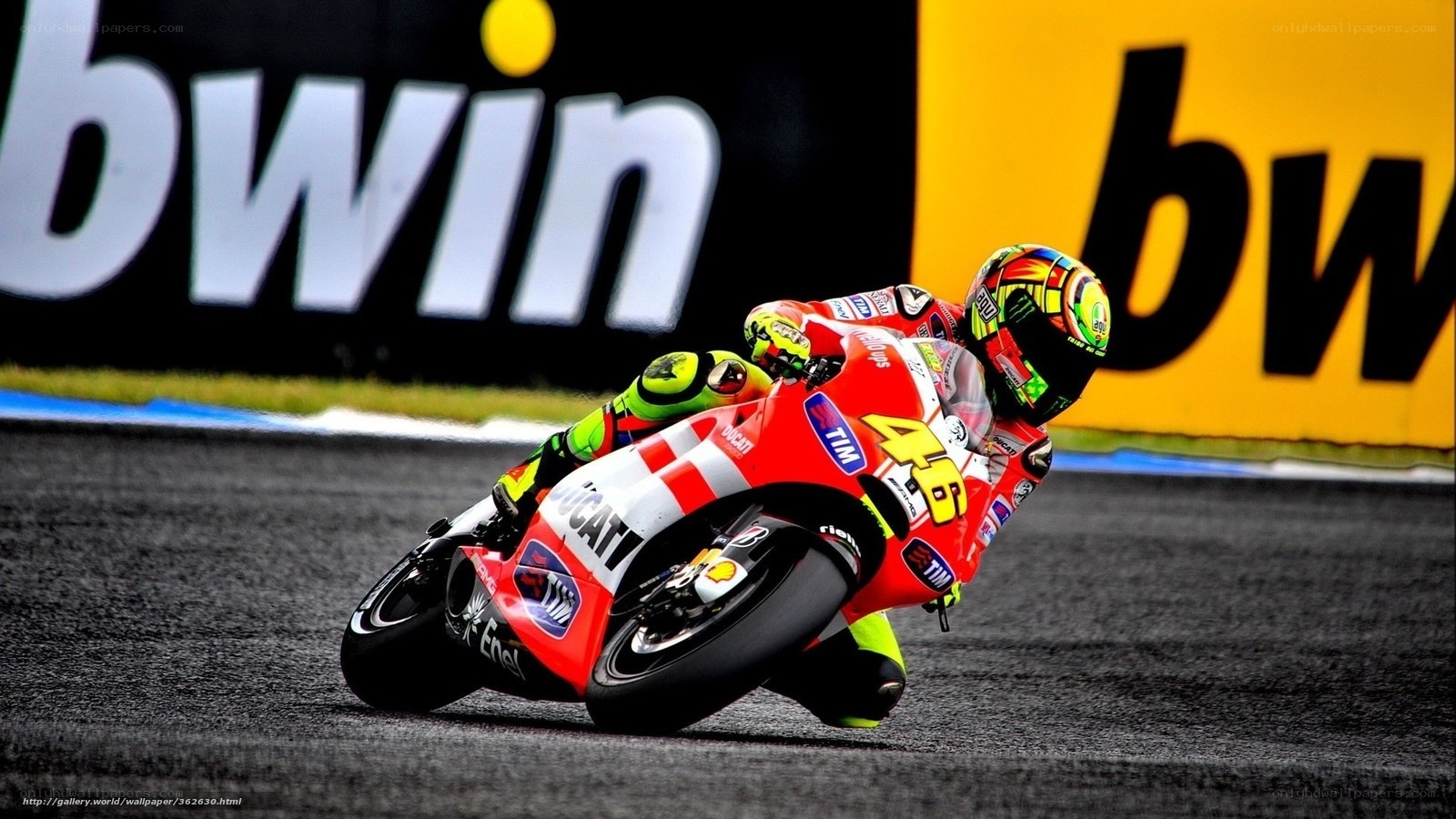 Motorcycle racer on track