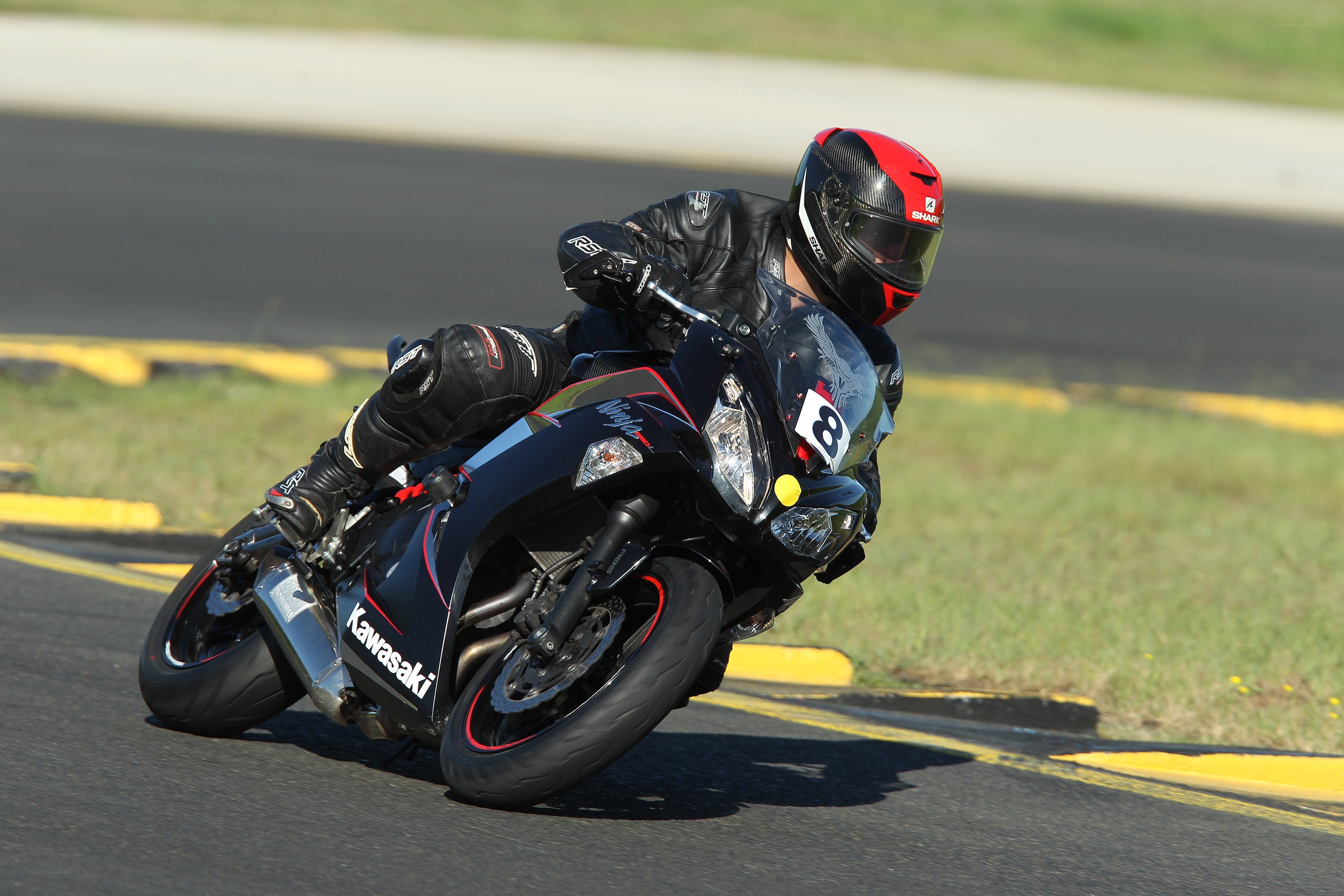 Motorcycle racer on track