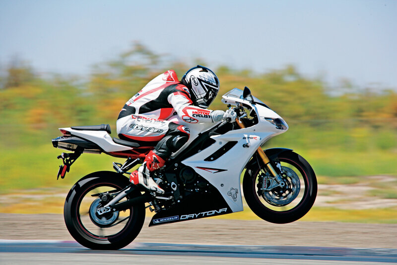 Motorcycle racer on track