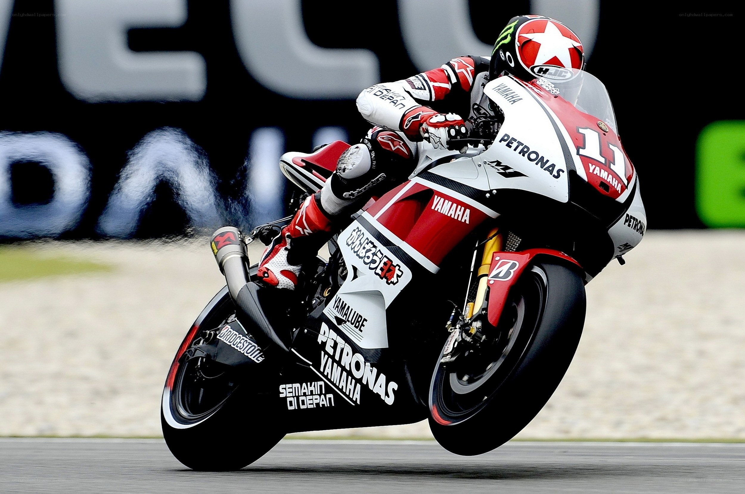 Motorcycle racer on track